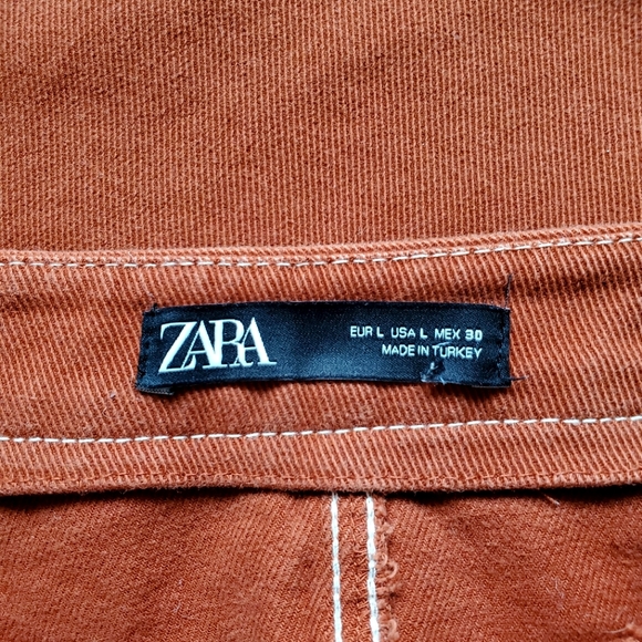 Rust Orange Denim Mini Skirt - Picture 4 of 5